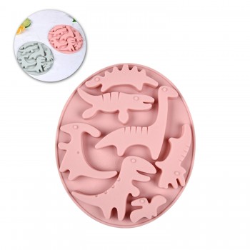 Silikon Kek Kalıp Çikolata Dinozor Figürleri Kalıbı Mum Şeker Hamuru Taş Tozu Kalıbı 7 Li