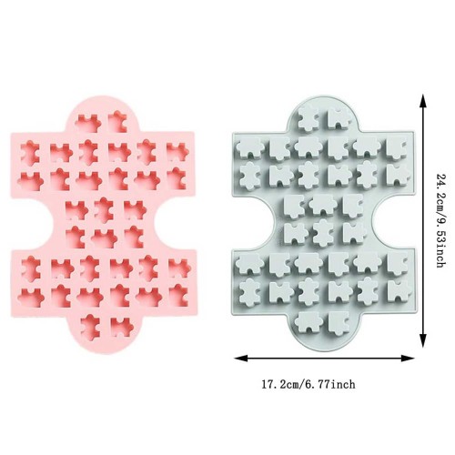 Silikon Kek Kalıp Çikolata Puzzle Şekilli Minik Puzzele Kalıbı Şeker Hamuru Jelibon Kalıbı