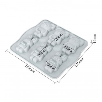 Silikon Kek Kalıp Çikolata Tavşan ve Ayıcık Kalıbı Şeker Hamuru Taş Tozu Kalıbı 6 Lı Silikon Kek Kalıp Çikolata Tavşan ve Ayıcık Kalıbı Şeker Hamuru Taş Tozu Kalıbı 6 Lı