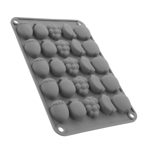 Silikon Meyve Figürleri - Çilek, Ananas, Üzüm, Muz, Elma Haribo Çikolata Ve Jelibon Kalıbı