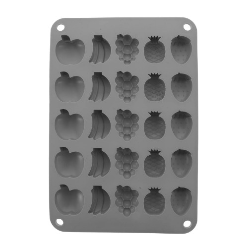 Silikon Meyve Figürleri - Çilek, Ananas, Üzüm, Muz, Elma Haribo Çikolata Ve Jelibon Kalıbı