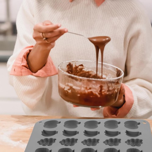 Silikon Meyve Figürleri - Çilek, Ananas, Üzüm, Muz, Elma Haribo Çikolata Ve Jelibon Kalıbı