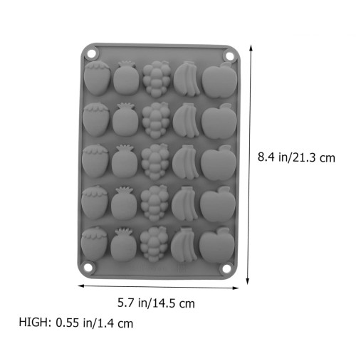 Silikon Meyve Figürleri - Çilek, Ananas, Üzüm, Muz, Elma Haribo Çikolata Ve Jelibon Kalıbı