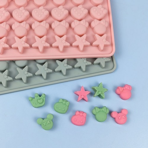 Silikon Mickey Mouse Ve Kral Tacı Yıldız Figürleri Haribo Çikolata Ve Jelibon Kalıbı