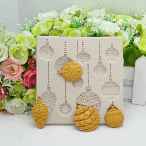 Silikon Noel Topları Figürleri Şeker Hamuru Kalıbı