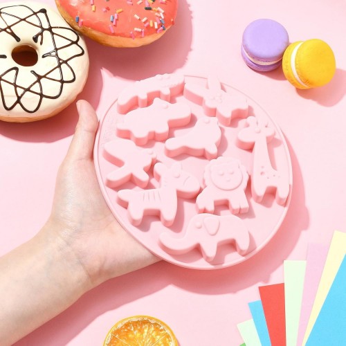 Silikon Safari Figürleri Şeker Hamuru Ve Jelibon Kalıbı 9 Lu