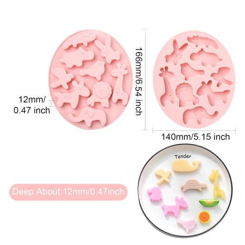 Silikon Safari Figürleri Şeker Hamuru Ve Jelibon Kalıbı 9 Lu