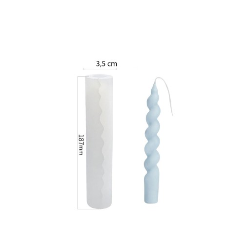 Silikon Şamdanlık Mum Kalıbı İtalyan Burgulu 18.7 CM