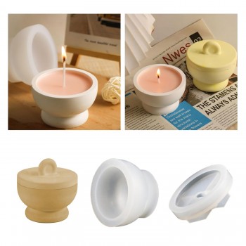 Silikon Taş Tozu Ayaklı Mumluk Mücevher Saklama Kutusu Kalıbı