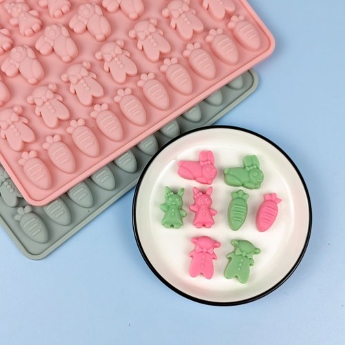 Silikon Tavşan Hayvan Havuç Figürleri Haribo Çikolata Ve Jelibon Kalıbı