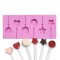Silikon Yıldız Kalp ve Daire Şeklinde Şeker Lolipop Kalıbı 6 Lı