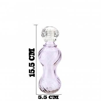 Şişe Cam Saray  Kapaklı  ÇİZGİ Desenli Vazo 100 CC - 10 Adet