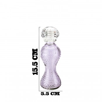 Şişe Cam Saray  Kapaklı  NOKTA  Desenli Vazo 100 CC - 10 Adet