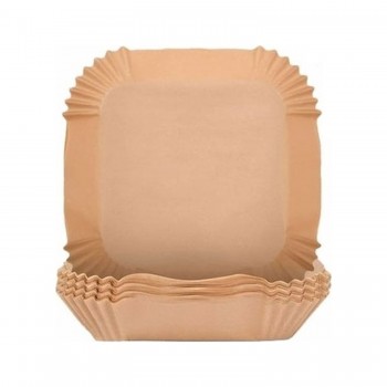 Tek Kullanımlık Tabak  Kare  Air Fryer Için Pişirme Kağıdı 50'li 16 CM