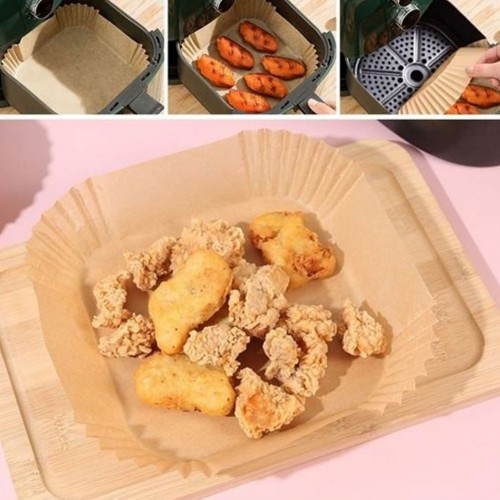 Tek Kullanımlık Tabak Kare Air Fryer Için Pişirme Kağıdı 50'li 16 CM Tek Kullanımlık Tabak Kare Air Fryer Için Pişirme Kağıdı 50'li 16 CM