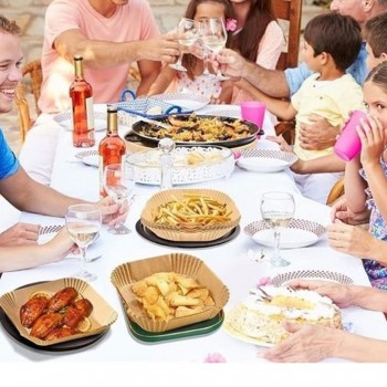 Tek Kullanımlık Tabak Kare Air Fryer Için Pişirme Kağıdı 50'li 16 CM Tek Kullanımlık Tabak Kare Air Fryer Için Pişirme Kağıdı 50'li 16 CM