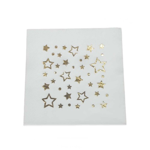 Yıldızlı Kağıt Peçete Varaklı 33X33 CM - 16 Adet Gold Yıldızlı Kağıt Peçete Varaklı 33X33 CM - 16 Adet Gold