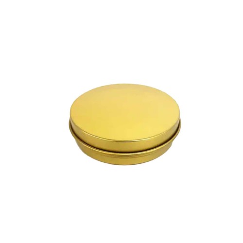 Yuvarlak Teneke Kutu Bal Ve Şeker Kutusu 7x2  CM - 12 Adet  Altın