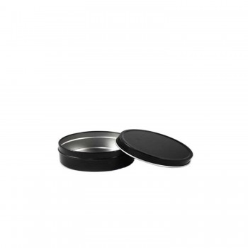 Yuvarlak Teneke Kutu Bal Ve Şeker Kutusu 7x2  CM - 12 Adet  Siyah Yuvarlak Teneke Kutu Bal Ve Şeker Kutusu 7x2  CM - 12 Adet  Siyah