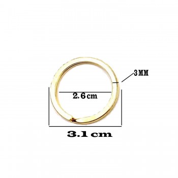 Zincirsiz Boş Yassı Model Anahtarlık Halkası 3.1 CM - 50 Adet Gold Zincirsiz Boş Yassı Model Anahtarlık Halkası 3.1 CM - 50 Adet Gold