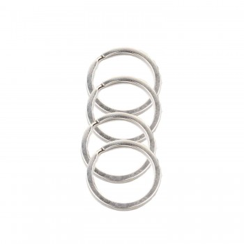 Zincirsiz Boş Yassı Model Anahtarlık Halkası  3.1 CM - 50 Adet  Gümüş