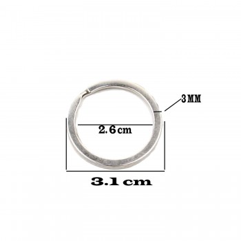 Zincirsiz Boş Yassı Model Anahtarlık Halkası 3.1 CM - 50 Adet Gümüş Zincirsiz Boş Yassı Model Anahtarlık Halkası 3.1 CM - 50 Adet Gümüş