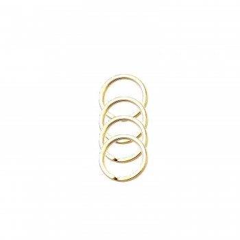 Zincirsiz Boş  Yassı Model Anahtarlık Halkası  2.5 CM - 50 Adet  Gold