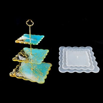 Epoksi Silikon Cupcake Standı Kalıp Kare 3 Lü Kek Standı E210 Epoksi Silikon Cupcake Standı Kalıp Kare 3 Lü Kek Standı E210