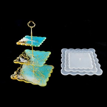 Epoksi Silikon Cupcake Standı Kalıp  Kare 3 Lü Kek Standı E210