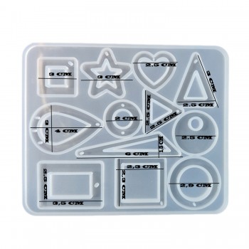 Epoksi Silikon Kalıp 12 li Ortası Açık Şekiller Takı Kalıbı E125 Epoksi Silikon Kalıp 12 li Ortası Açık Şekiller Takı Kalıbı E125