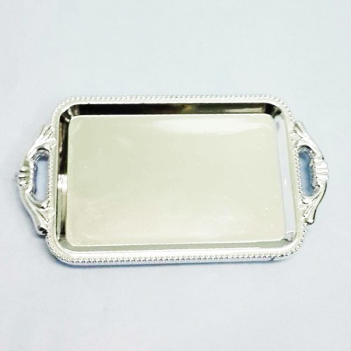 Tepsi Plastik  Minik - 12 Adet  Gümüş