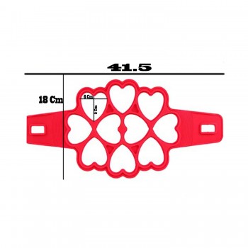 Silikon Pankek Kalp Bölmeli Krep Pişirme Kalıbı 10 lu Silikon Pankek Kalp Bölmeli Krep Pişirme Kalıbı 10 lu