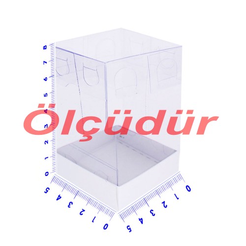 Asetat Kutu Altı Karton 5X5X8 CM - 50 Adet  Mavi