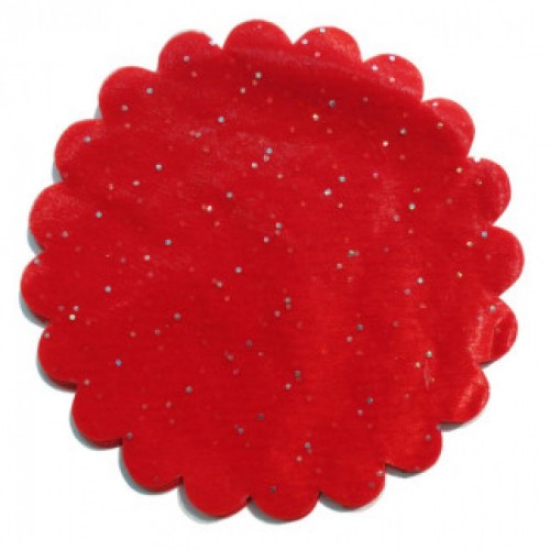 Taşlı Organze Hazır Kesilmiş Tül 26 Cm - 100 Adet  Kırmızı
