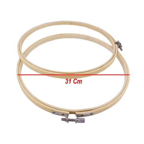 Ahşap Kasnak Natural Nakış Elİşi Kasnağı Vidalı Model NO:9 31 CM