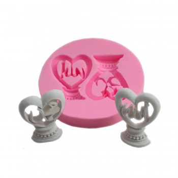 Allah Muhammed Lafsı Silikon Kalıp Kalp 6X4.5 CM