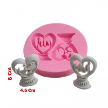 Allah Muhammed Lafsı Silikon Kalıp Kalp 6X4.5 CM Allah Muhammed Lafsı Silikon Kalıp Kalp 6X4.5 CM