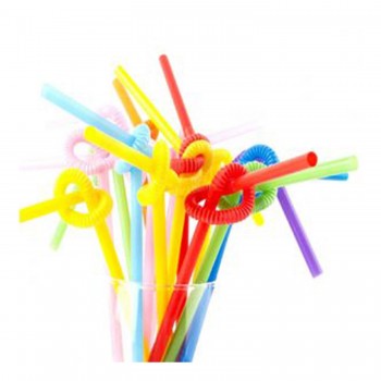 Pipet Artistik Straws 6 MM Plastik Karışık Renkli - 50 Adet
