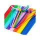 Pipet Artistik Straws 6 MM Plastik Karışık Renkli - 50 Adet