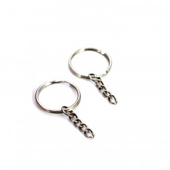 Anahtarlık Halkası Zincirli 4 CM - 50 Adet Gümüş Anahtarlık Halkası Zincirli 4 CM - 50 Adet Gümüş