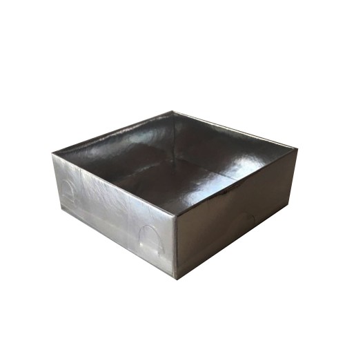 Asetat Kapaklı Karton Kutu 12X12X3 - 50 Adet  Gümüş