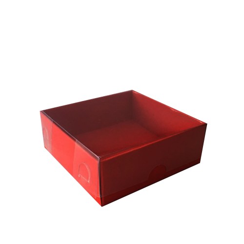 Asetat Kutu Altı Karton 5X5X2,2 CM - 50 Adet  Kırmızı