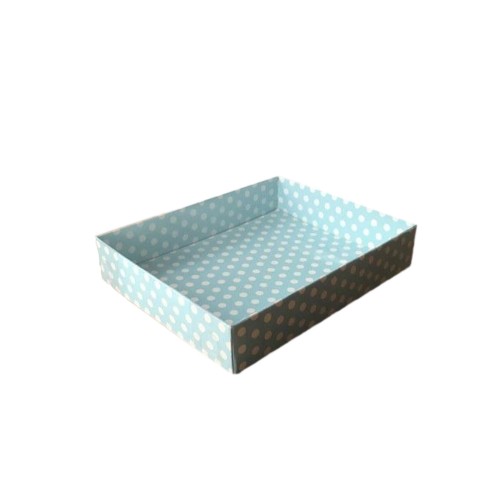 Asetat Kapaklı Karton Kutu 12X15X3 - 25 Adet  Puantiyeli Mavi