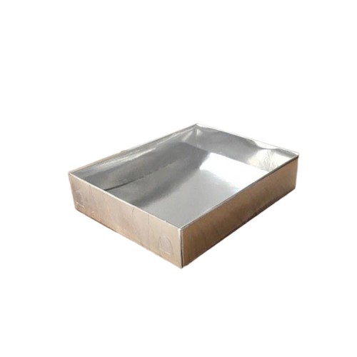Asetat Kapaklı Karton Kutu 12X15X3 - 25 Adet  Metalik Gümüş