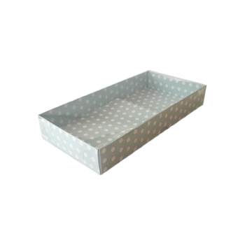 Asetat Kapaklı Karton Kutu 20X10X3 - 25 Adet Puantiyeli Mavi Asetat Kapaklı Karton Kutu 20X10X3 - 25 Adet Puantiyeli Mavi