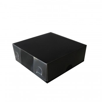 Asetat Kapaklı Karton Kutu Düz Renk 9X9X3 CM - 50 Adet Siyah Asetat Kapaklı Karton Kutu Düz Renk 9X9X3 CM - 50 Adet Siyah