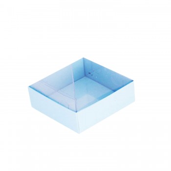 Asetat Kutu Altı Karton 7X7X2.2 CM - 50 Adet  Mavi