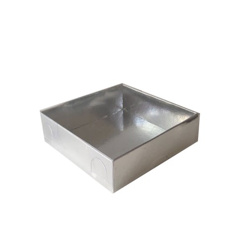 Asetat Kutu Altı Karton 7X7X2.2 CM - 50 Adet  Gümüş