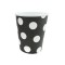 Karton Bardak Puantiyeli Siyah- 8 Adet