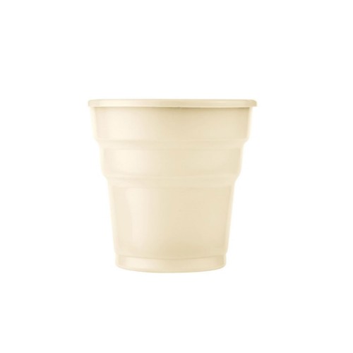 Plastik Meşrubat Bardağı - 25 Adet  Krem